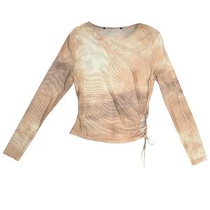 Lioness Sheer Dessert Beige Long Sleeve w Cutout
